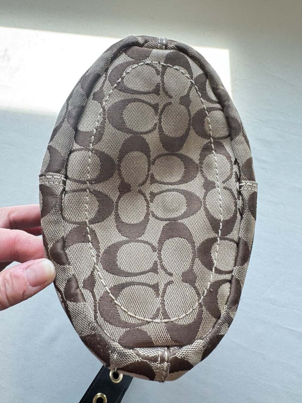 Vintage Coach Signature Soho Hobo Bag Y2K Jacquard Canvas Leather Shoulder Purse - Picture 5 of 13